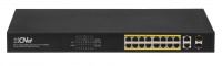 CNet CGS-1622SP 16 Port Full Gigabit PoE + 2xPort RJ45 Uplink + 2xSFP PoE Switch 250W - 1